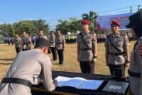 Sarah Terima Jabatan Dua Kasat dan Tiga Kapolsek di jajaran Polres Bireuen. Foto : Ist 