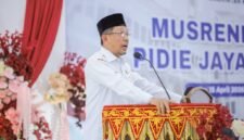 Bupati Pidie Jaya, Sibral Malasyi saat membuka Musrenbang RKPK Tahun 2027 di Gedung MTQ Pidie, Rabu, 15 April 2026. Foto : Ist