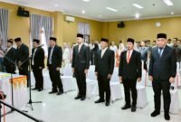 Pelantikan Pejabat Pimpinan Tinggi Pratama di Lingkungan Pemerintah Kabupaten Bireuen, Kami, 2 April 2026.