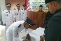 Pelantikan Empat Geuchik di Kecamatan Cot Girek, Aceh Utara, Selasa, 7 April 2026.