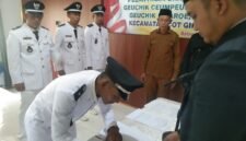 Pelantikan Empat Geuchik di Kecamatan Cot Girek, Aceh Utara, Selasa, 7 April 2026.