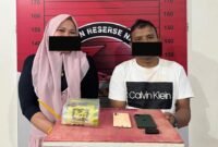 Dua tersangka pengedar Sabu yang diringkus Polres Aceh Utara.  