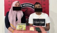 Dua tersangka pengedar Sabu yang diringkus Polres Aceh Utara.