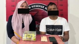 Dua tersangka pengedar Sabu yang diringkus Polres Aceh Utara.  