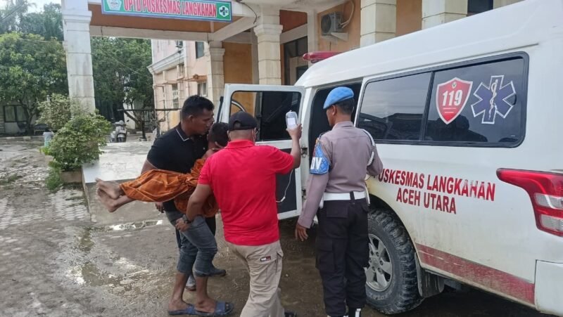 Korban Khalis Multazan (9) saat di rujuk ke Rumah Sakit Umum Derah Cut Mutia. Foto : Ist