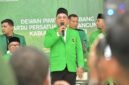 Edi Saputra, Ketua PPP Bireuen terpilih saat menyampaikan orasi politik singkat, Selasa, 28 April 2026, malam.
