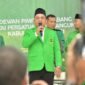 Edi Saputra, Ketua PPP Bireuen terpilih saat menyampaikan orasi politik singkat, Selasa, 28 April 2026, malam.
