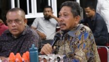 Bupati Pidie Jaya, Tgk. H. Sibral Malasyi, pada acara silaturahmi dengan awak media, Jum’at, 22 Mei 2026. Foto : Ist